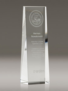 Tribute Crystal Patent Award