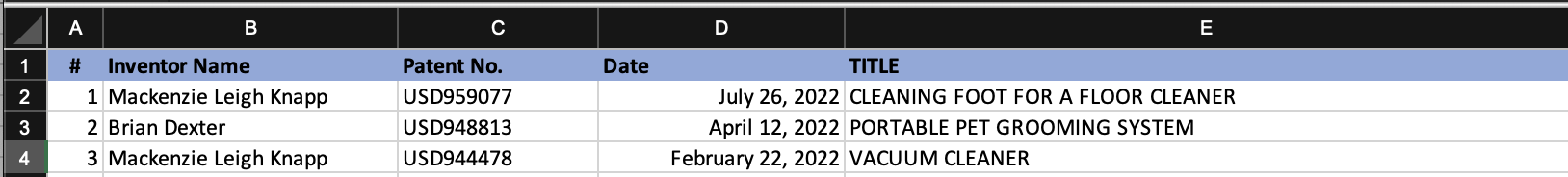 Excel spreadsheet example